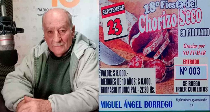 Confirmaron la Fiesta del Chorizo Seco en Pirovano: Quinocho Vicente, integrante de la Cooperadora de la Escuela Secundaria nº1, visitó Fm 10 y contó los detalles