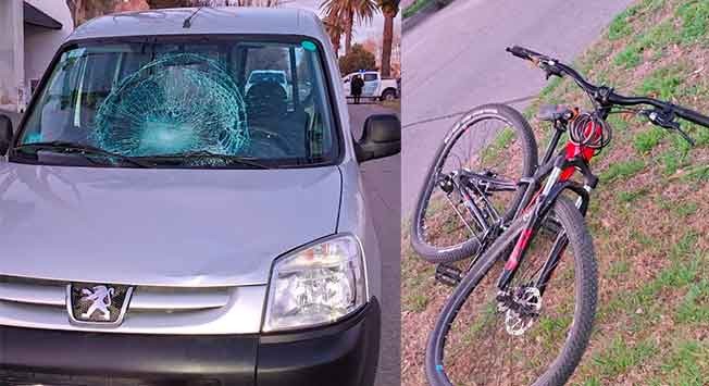 Un niño fue hospitalizado tras un impacto entre un vehículo utilitario y su bicicleta Mountain Bike