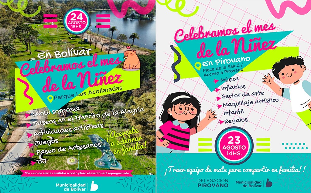 El Municipio celebra el Mes de la Niñez con actividades en todas las localidades del Partido de Bolívar