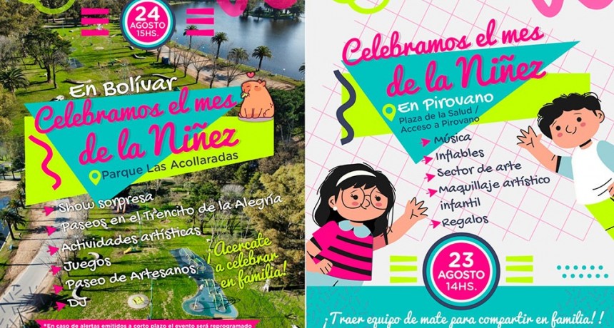 El Municipio celebra el Mes de la Niñez con actividades en todas las localidades del Partido de Bolívar