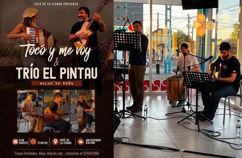 Cafe de la Ciudad: se presentan este s&aacute;bado 8 de agosto, "El Pintau Tr&iacute;o" y "Toco y Me Voy"
