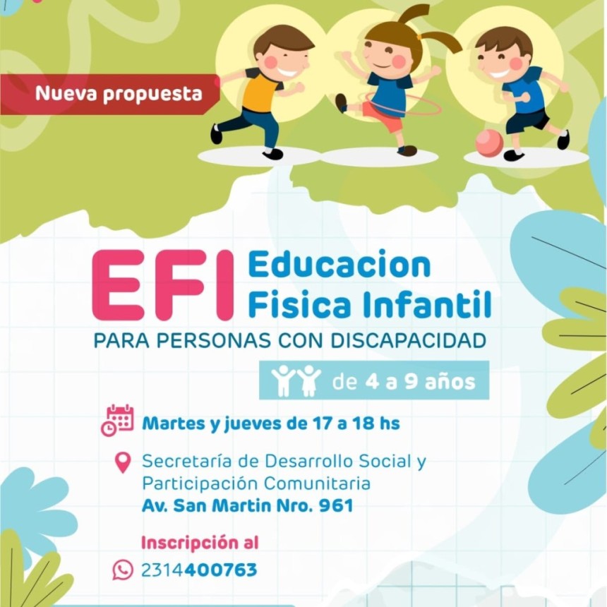 Comienza un nuevo espacio de Educaci&oacute;n F&iacute;sica Infantil para ni&ntilde;os y ni&ntilde;as con discapacidad 