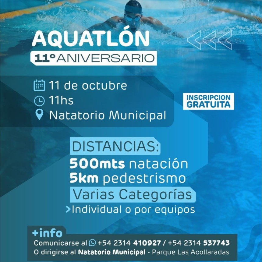 Aquatl&oacute;n: el Natatorio Municipal celebra su 11&deg; aniversario con una nueva competencia