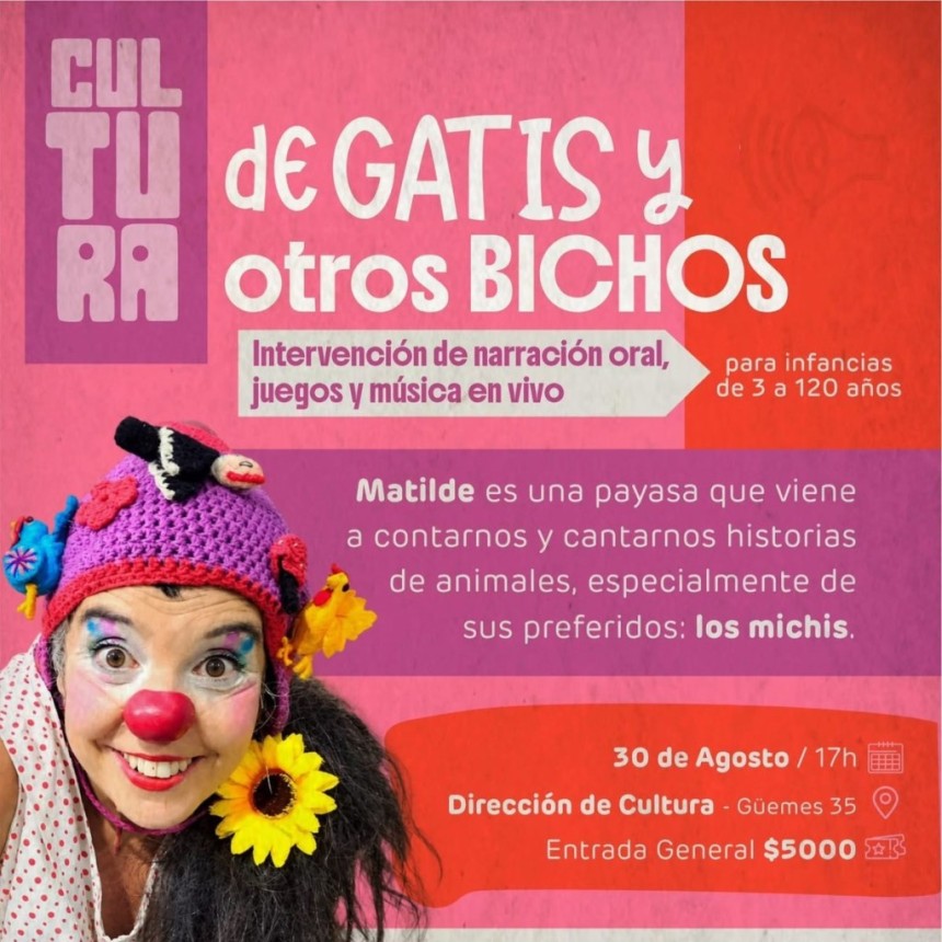 De Gatis y Otros Bichos&rdquo;: una propuesta de la Direcci&oacute;n de Cultura 