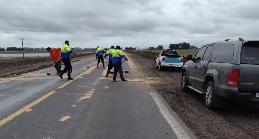 Derrame de carga en Ruta 65