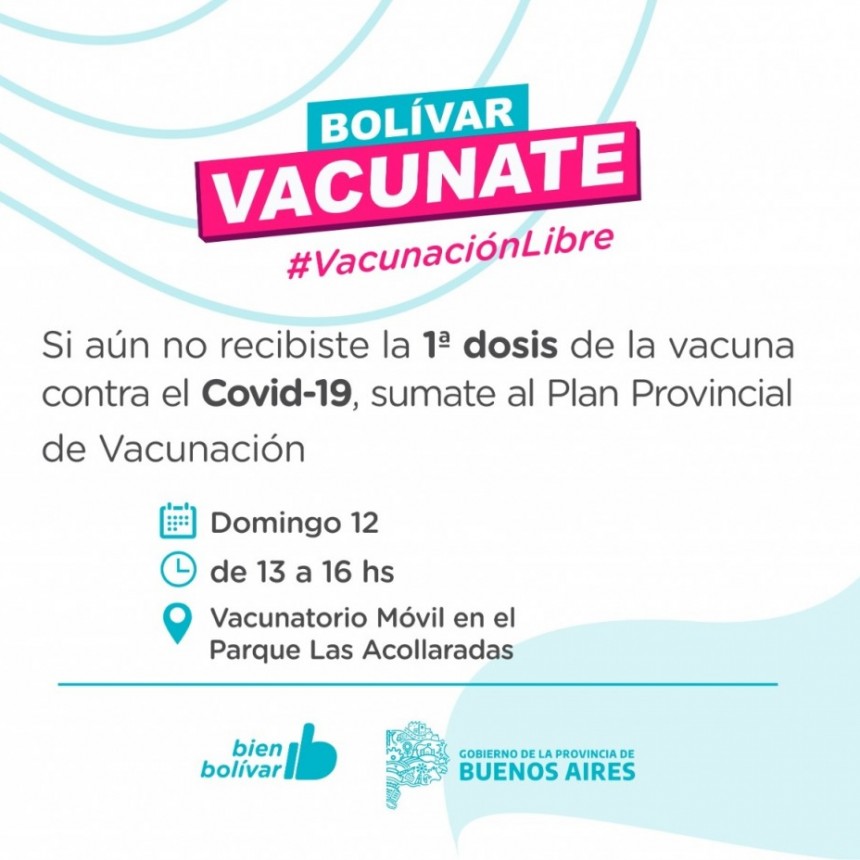 Este sábado se aplicarán segundas dosis de Covishield por turnera PBA, el domingo primera dosis a mayores de 18 en el Parque Municipal