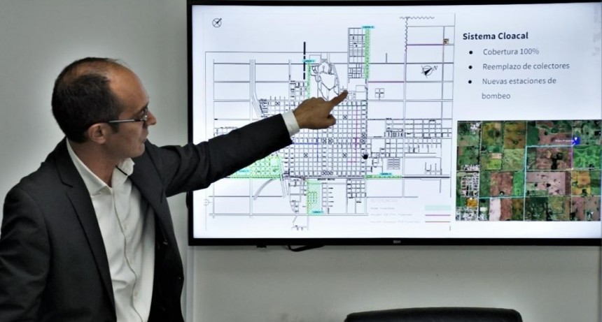 Pisano se reunió con Álvarez y Loggio de ENHOSA, para avanzar en la relocalización de la Planta Depuradora