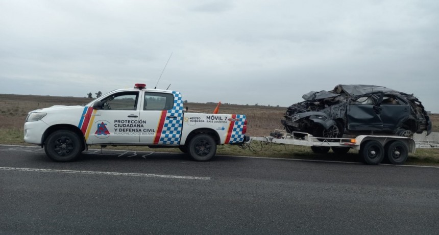 Protección Ciudadana recuperó el vehículo accidentado esta madrugada y lo trajo hasta la base de operaciones en Bolívar