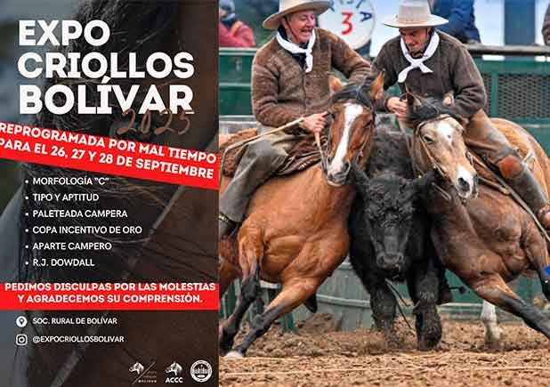 Fue reprogramada la Expo Caballos Criollos para los días 26, 27 y 28 de spetiembre