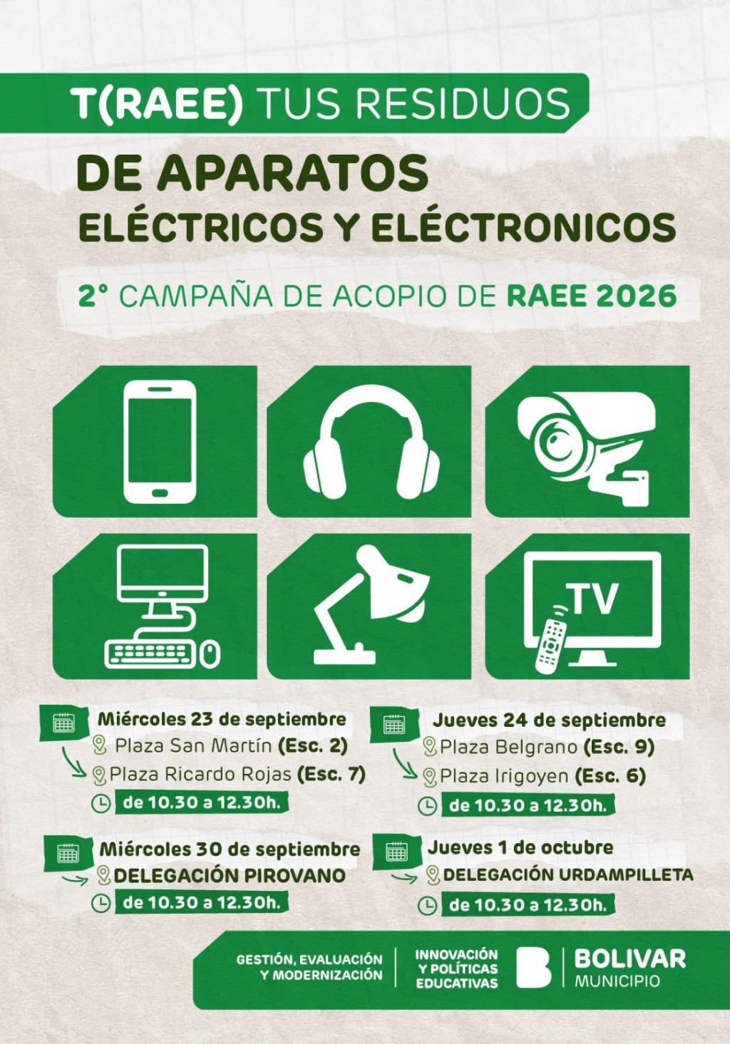 Segunda Campa&ntilde;a de Acopio de Residuos de Aparatos El&eacute;ctricos y Electr&oacute;nicos 