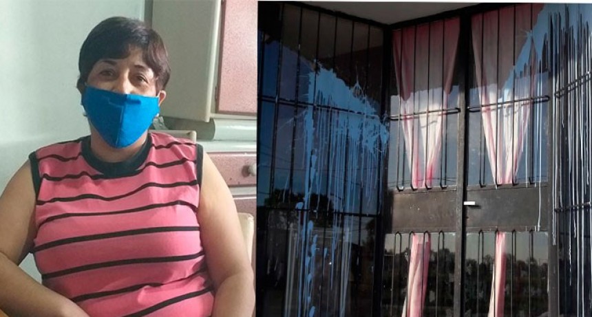 Una vecina denunci&oacute; que arrojaron pintura en el frente de su comercio