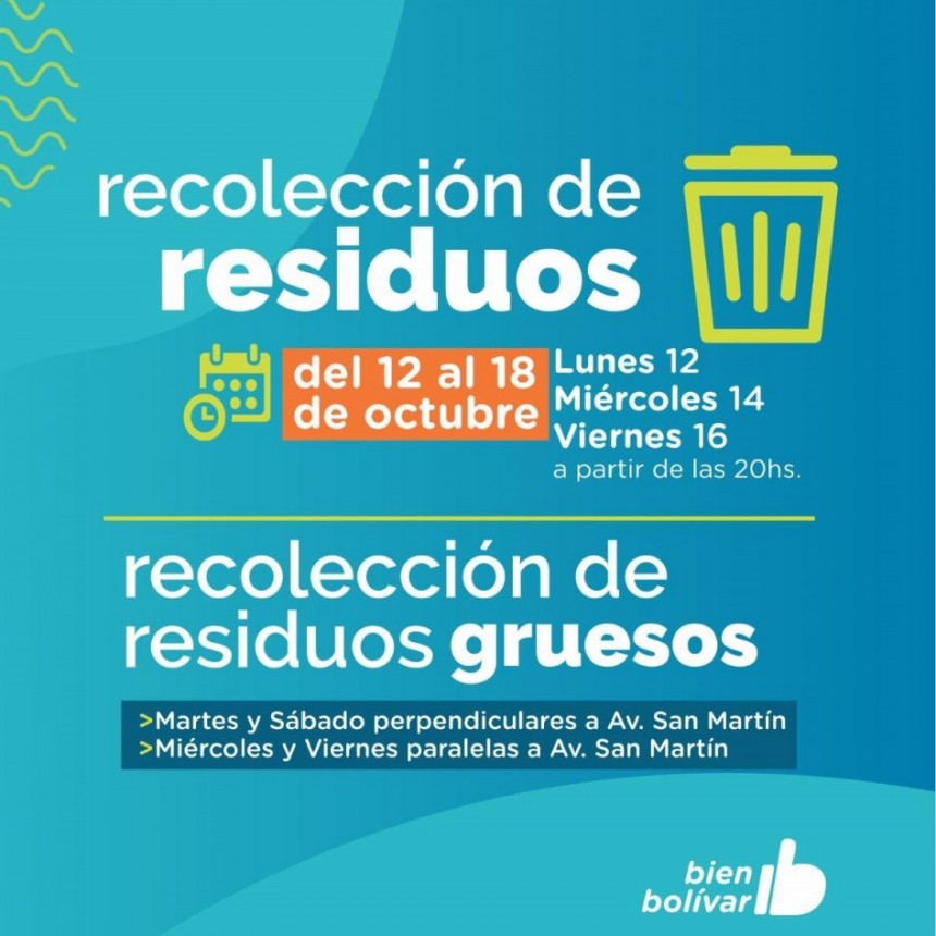 C&oacute;mo ser&aacute; la recolecci&oacute;n de residuos este fin de semana largo