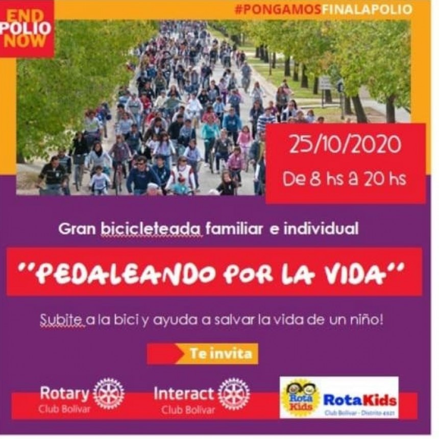 Rotary organiza una bicicleteada &ldquo;Pedalear por la Vida&rdquo;