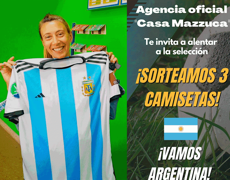 Casa Mazzuca acompaña a la Selección Aregentina, con el sorteo de 3 camisetas, colocando cupones no ganadores en la urna