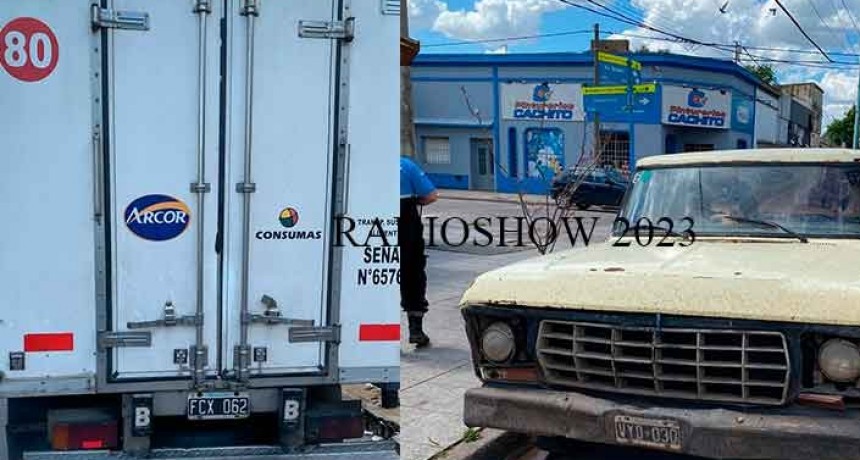 Leve colisión entre un camión y una camioneta