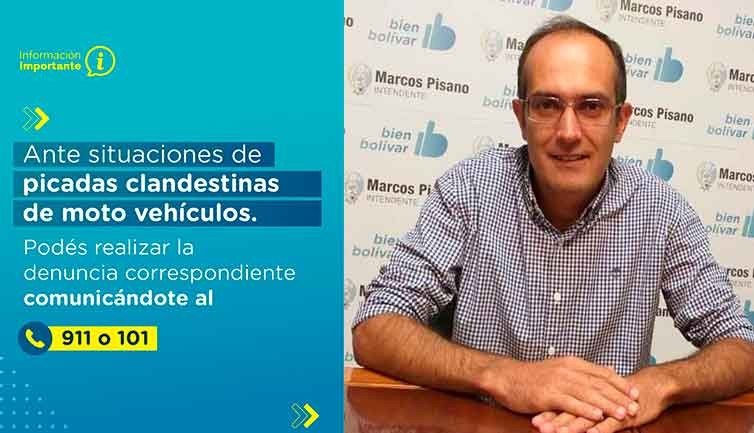 El Intendente Marcos Pisano formalizó una denuncia penal, ante picadas clandestinas