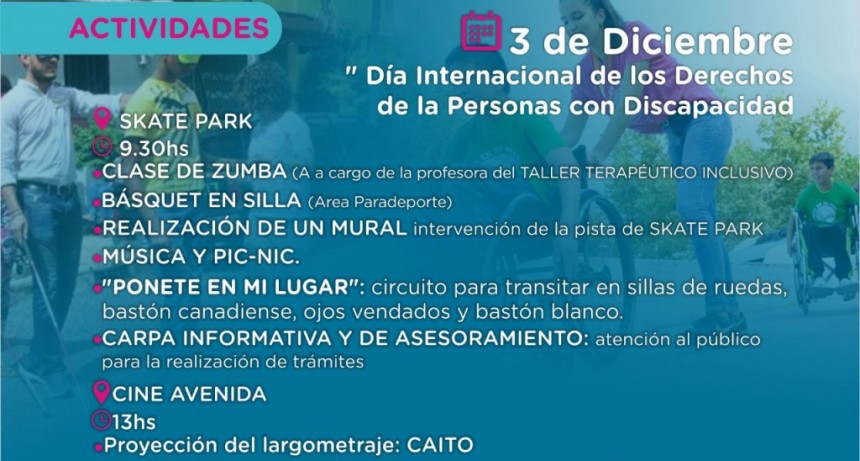 Habr&aacute; actividades por el d&iacute;a internacional de las personas con discapacidad