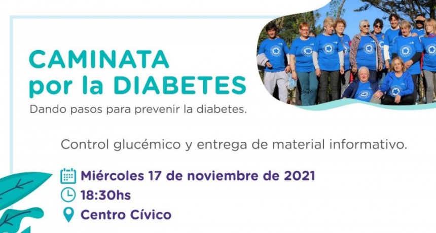 Este miércoles se realizará una caminata preventiva por la diabetes