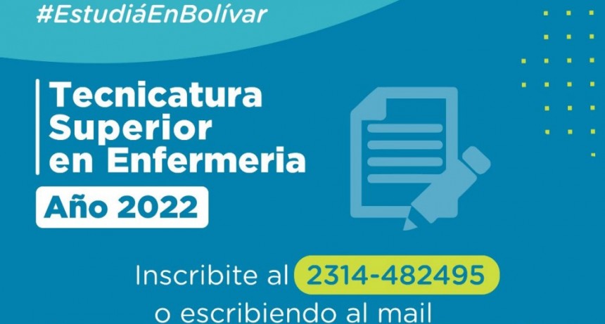 Comienza la preinscripción para la tecnicatura en enfermería 2022