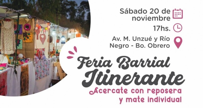 Este sábado en Barrio Obrero se realizará una nueva Feria Barrial Itinerante