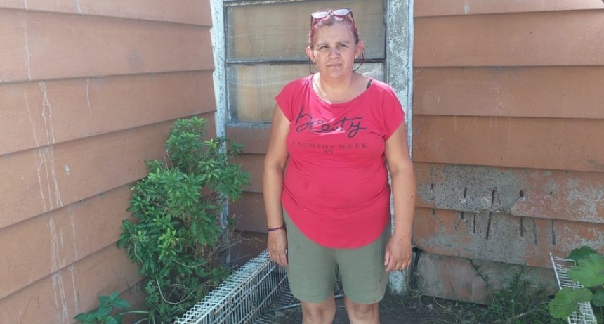 Una vecina de avenida Juan Manuel de Rosas necesita una mano de la gente para reparar sus cargas después de la tormenta del lunes 20 de diciembre