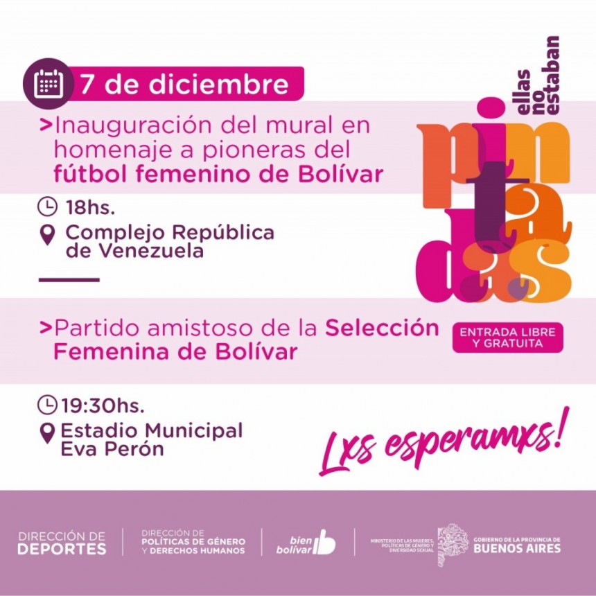 Se llevar&aacute; a cabo la inauguraci&oacute;n del Mural en Homenaje a las Pioneras del F&uacute;tbol Femenino de Bol&iacute;var