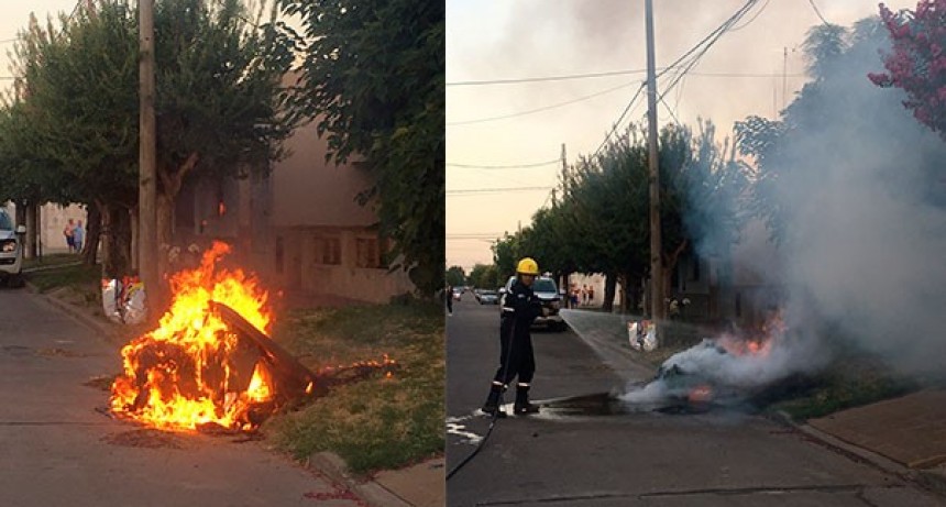 Se incendió un Contenedor de Residuos Secos