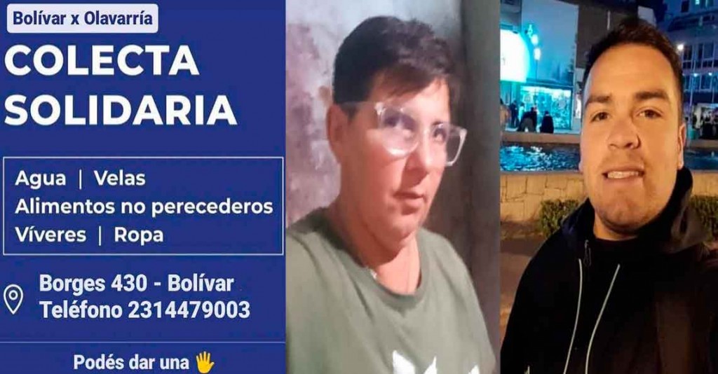 Dos bolivarenses iniciaron una campaña para ayudar a Olavarría: Paola Colatto y Braian Tiseira