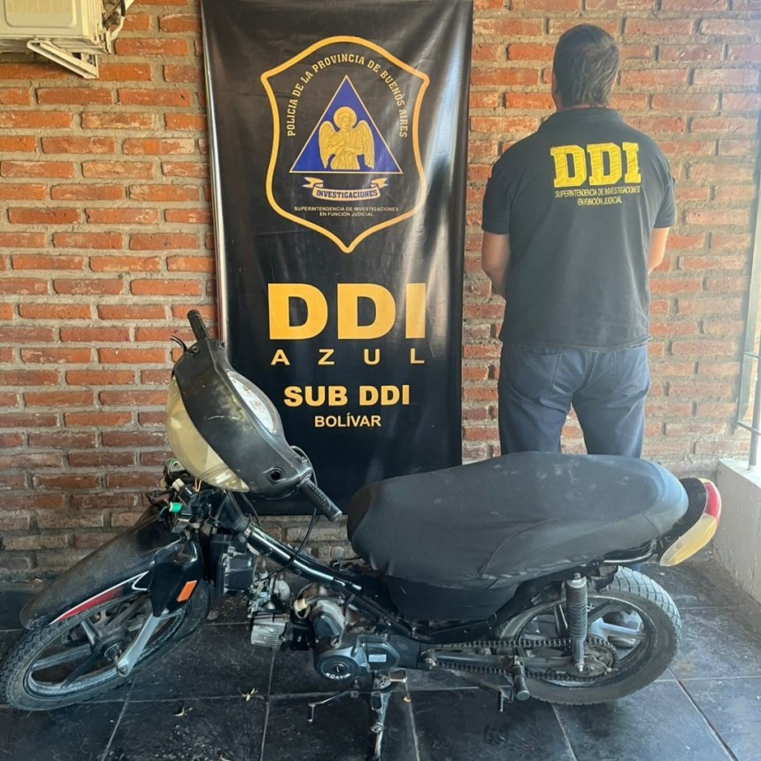 Informe oficial SUB DDI de Bolívar: Se realizó el secuestro de una motocicleta sustraída en Bolívar